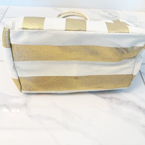 Shiraleah Chicago Mirage Tote - GOLD & WHITE Stripe - Picture 9 of 13